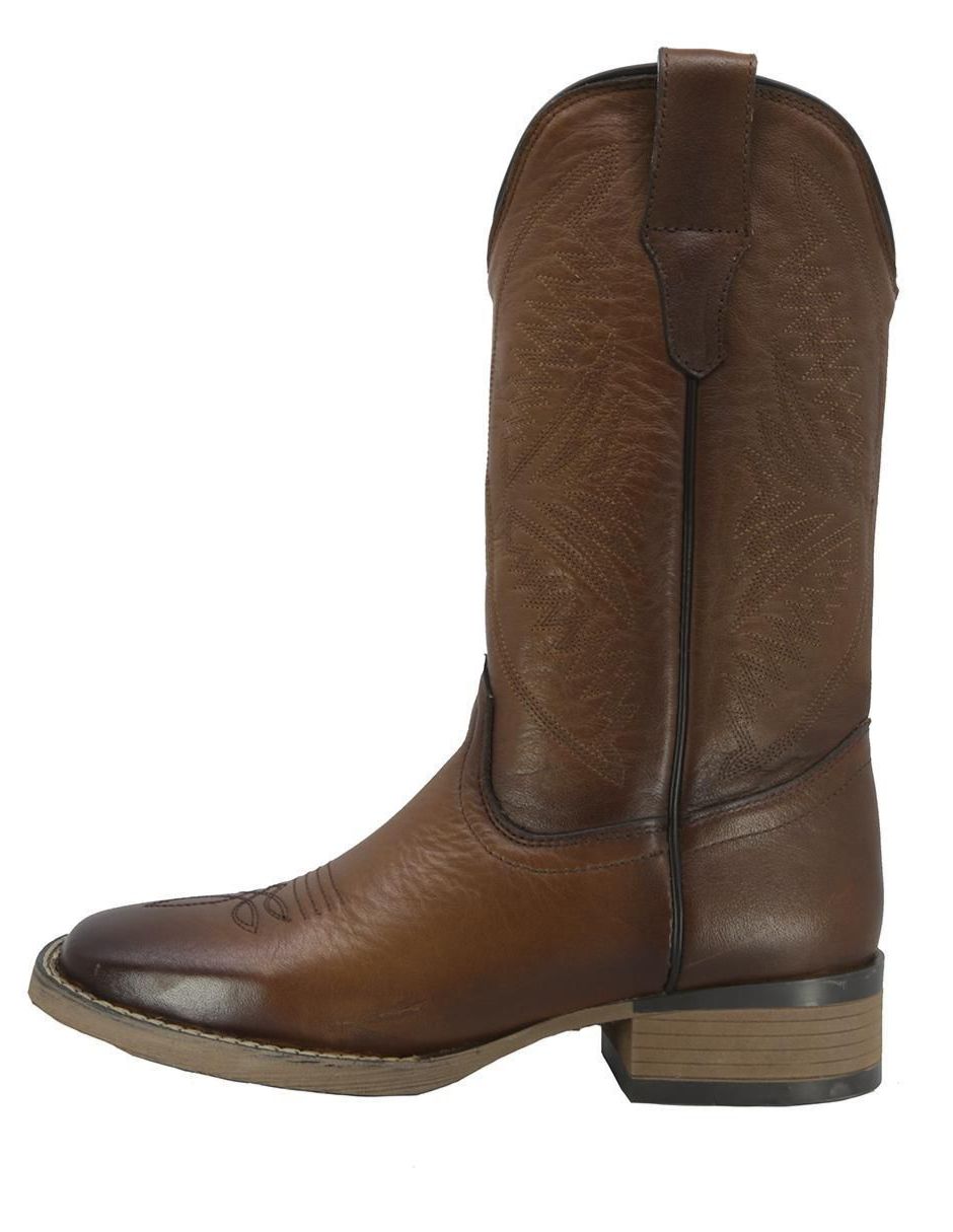 Bota cowboy abajo de la rodilla western de piel para mujer