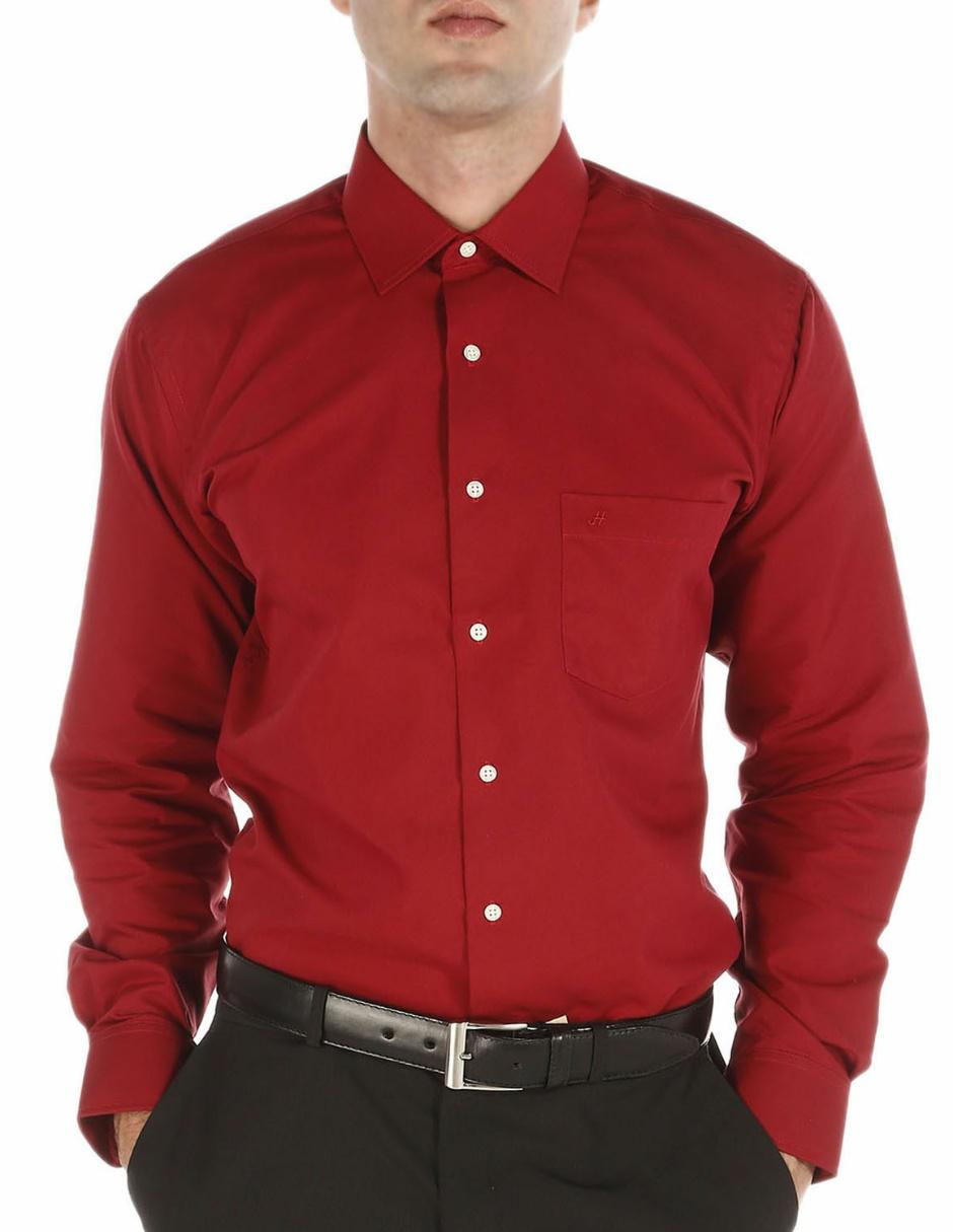 Camisa semiformal manga larga para hombre