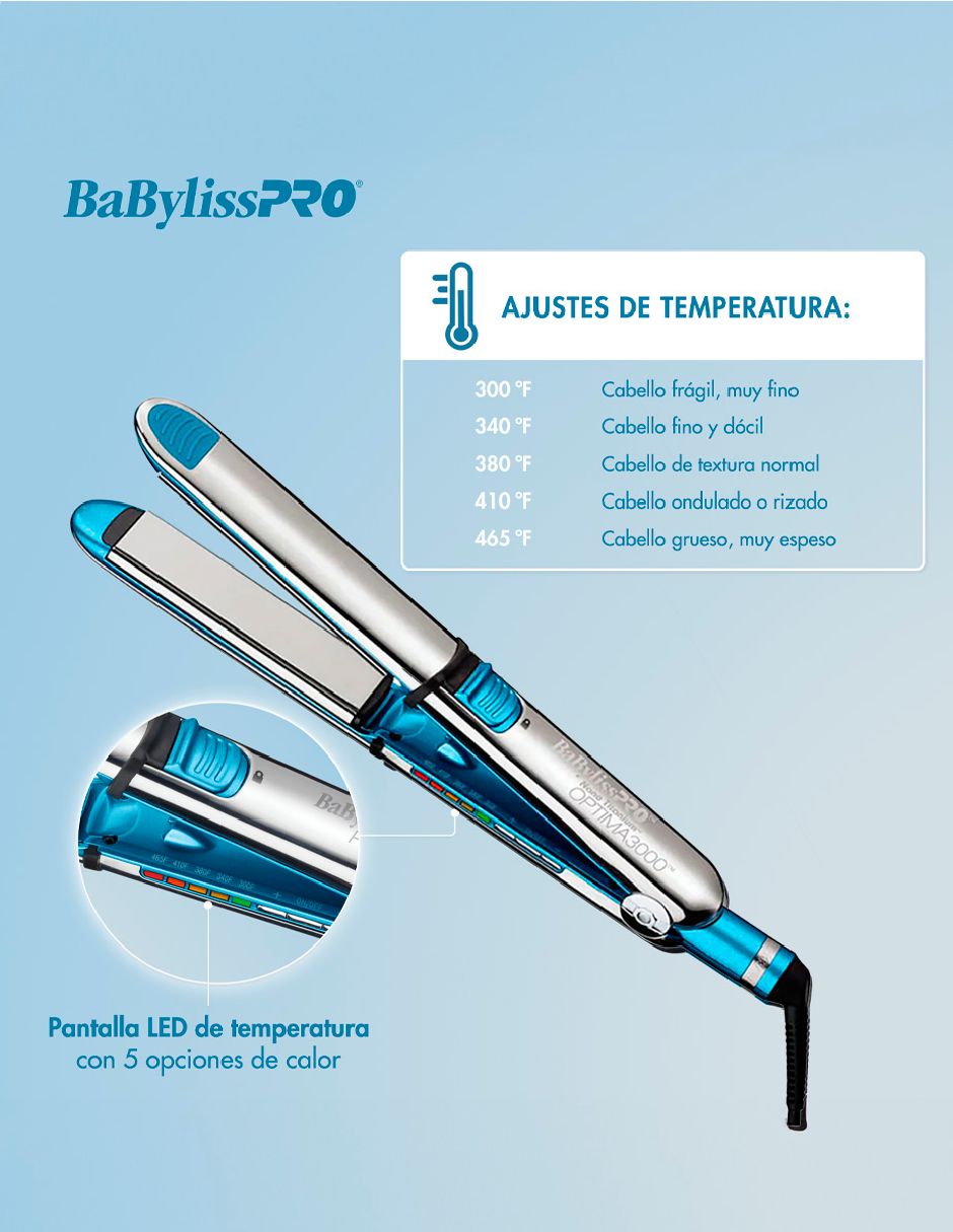 Alaciadora Babyliss BABNT3000TES placas de nano titanium