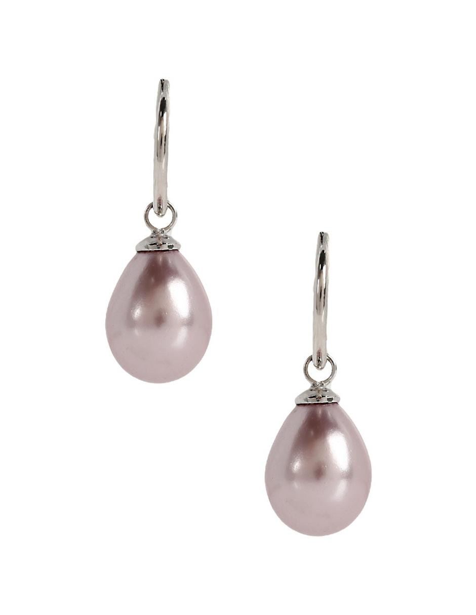Aretes de plata con acabado brillante perla Aretes de plata con acabado brillante perla