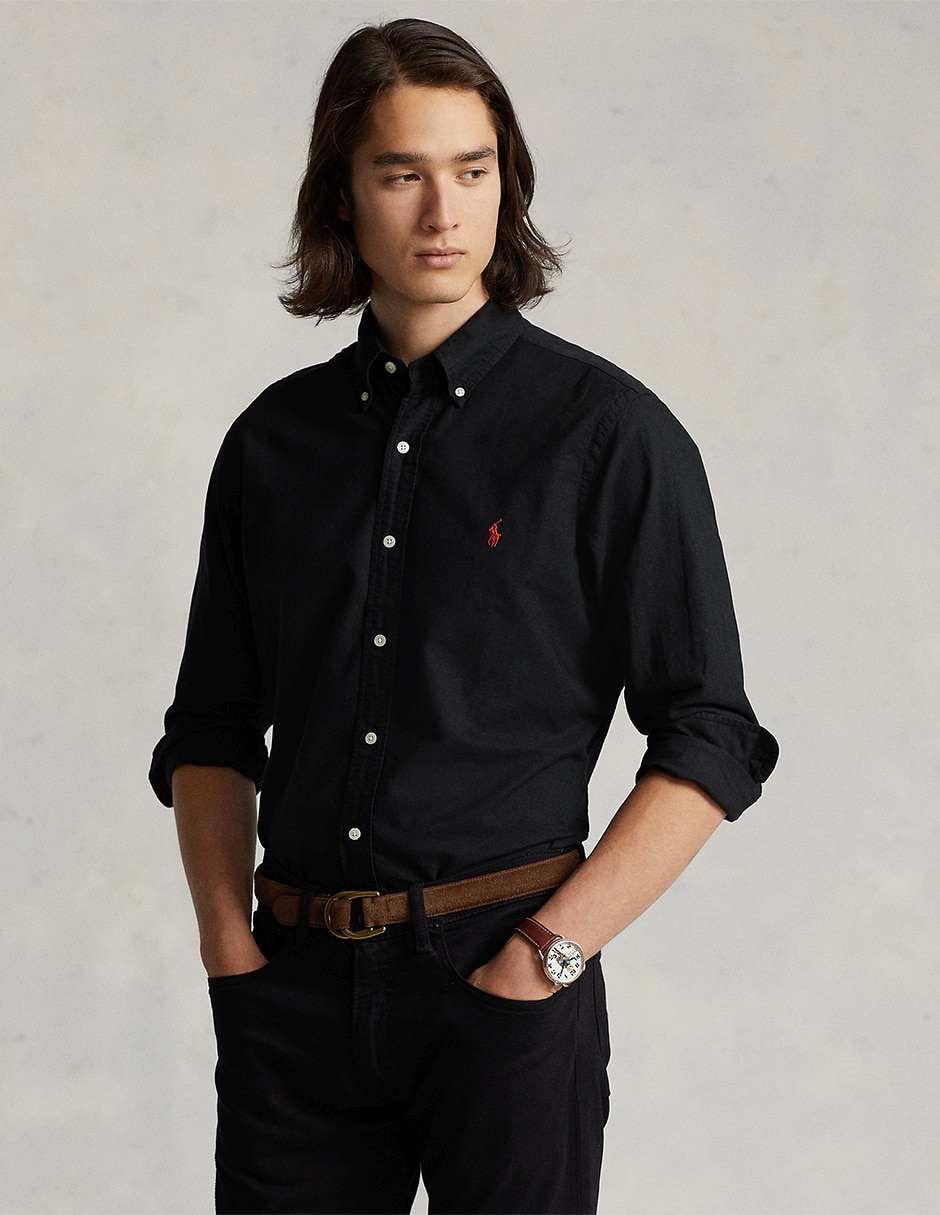 Camisa casual de algodón manga larga para hombre Camisa casual de algodón manga larga para hombre