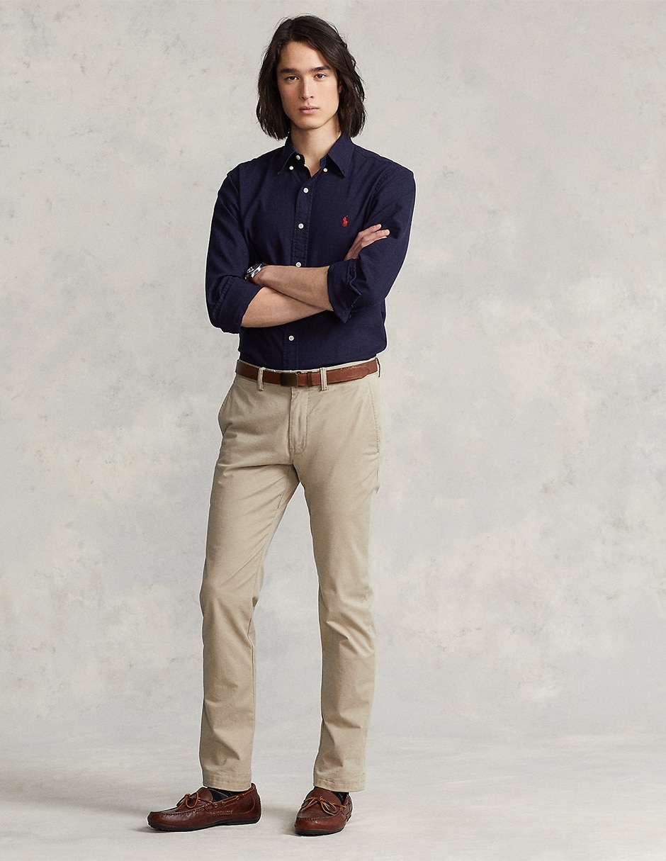 Camisa casual Polo Ralph Lauren de algodón manga larga para hombre