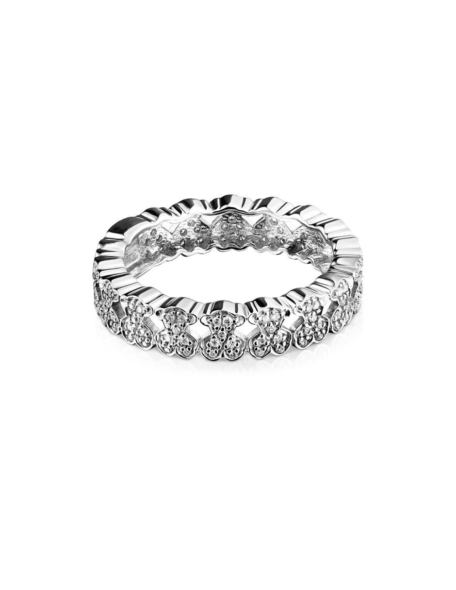 Anillo Tous Puppies de oro blanco diamante brillante