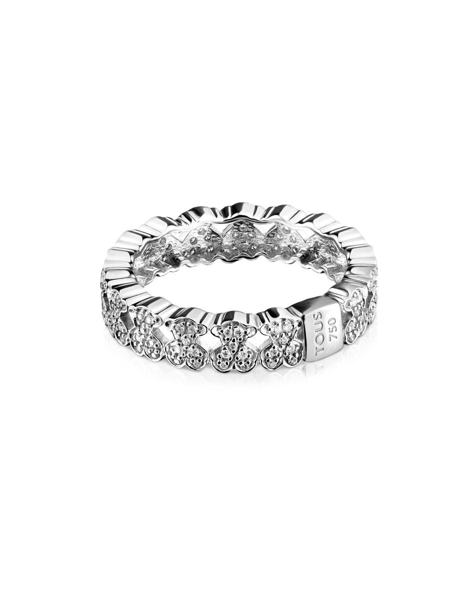 Anillo Tous Puppies de oro blanco diamante brillante