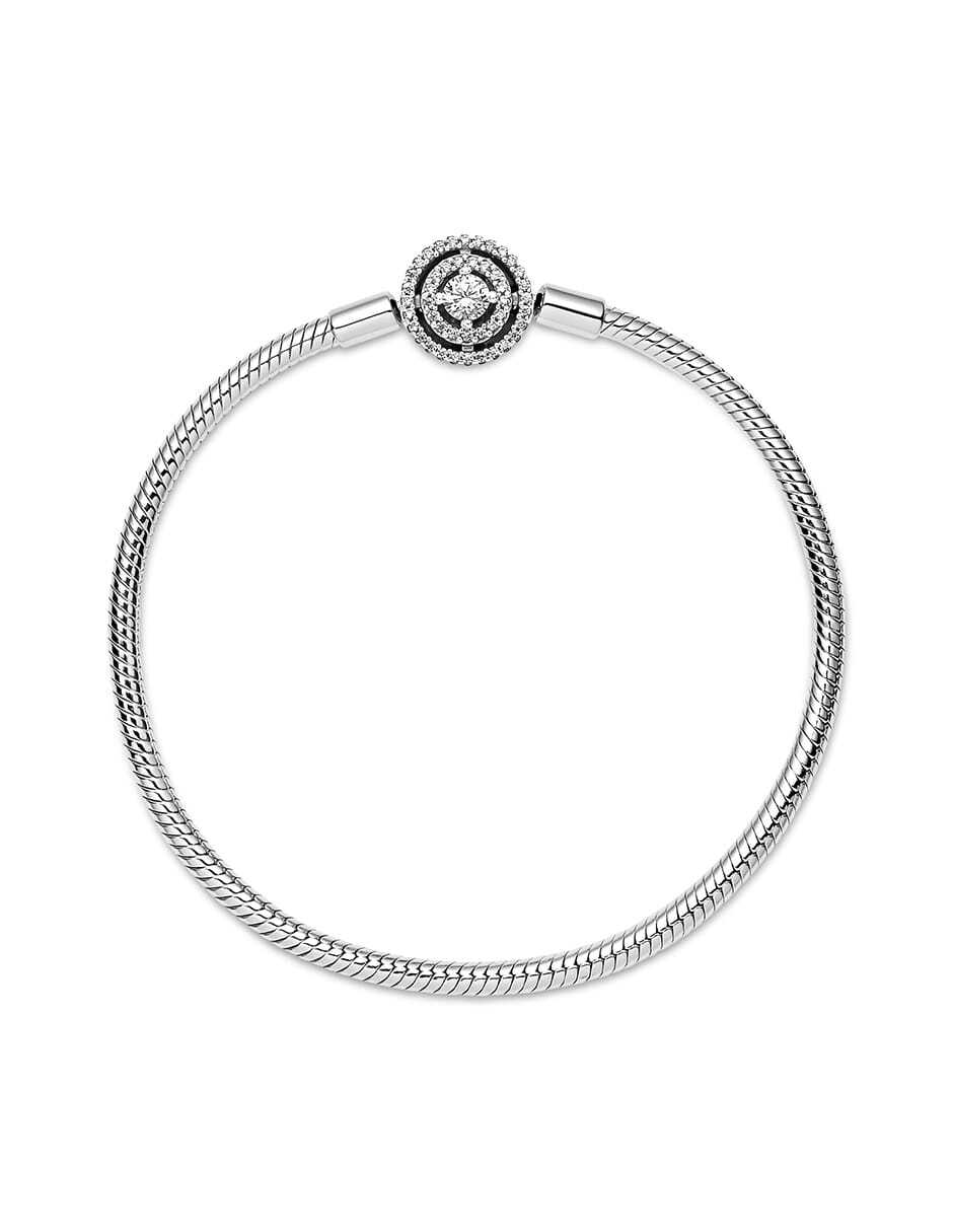 Brazalete de plata acabado pavé 3