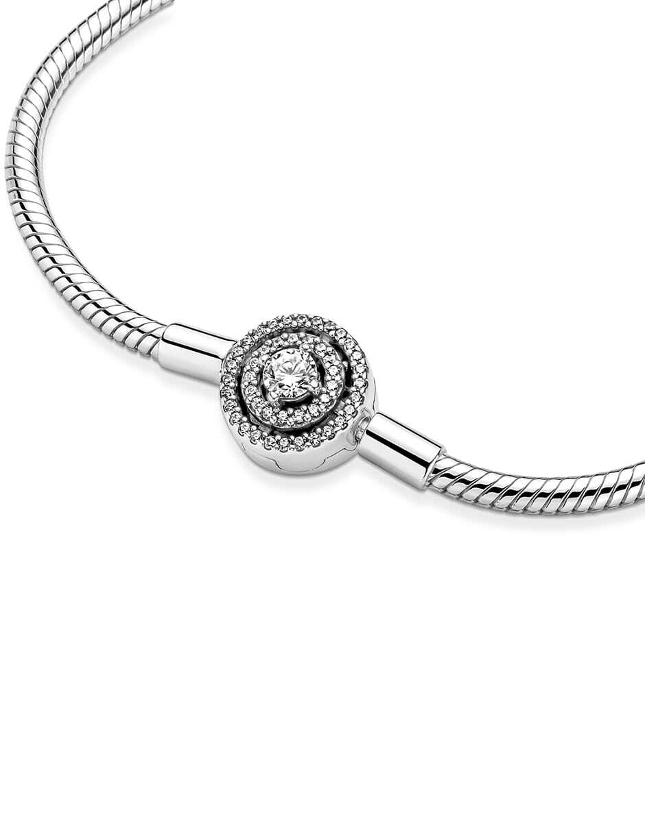 Brazalete de plata acabado pavé 4