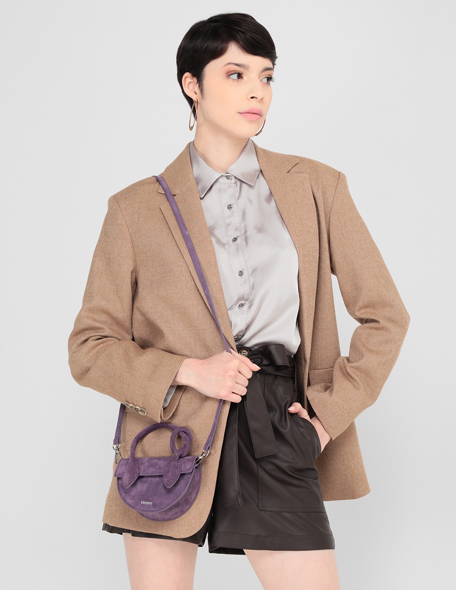 Bolsa crossbody de gamuza para mujer