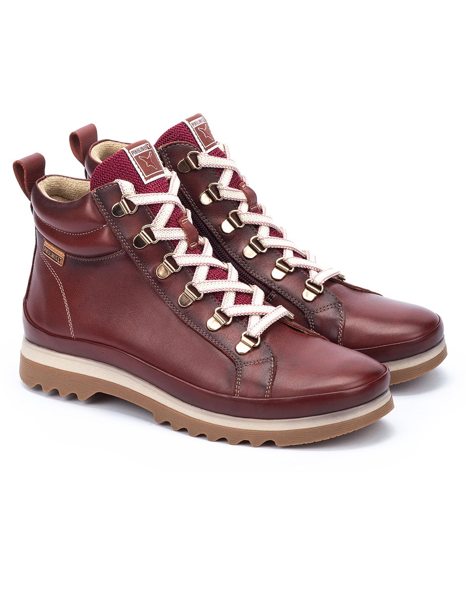 Bota arriba del tobillo Pikolinos Brandy de piel para mujer