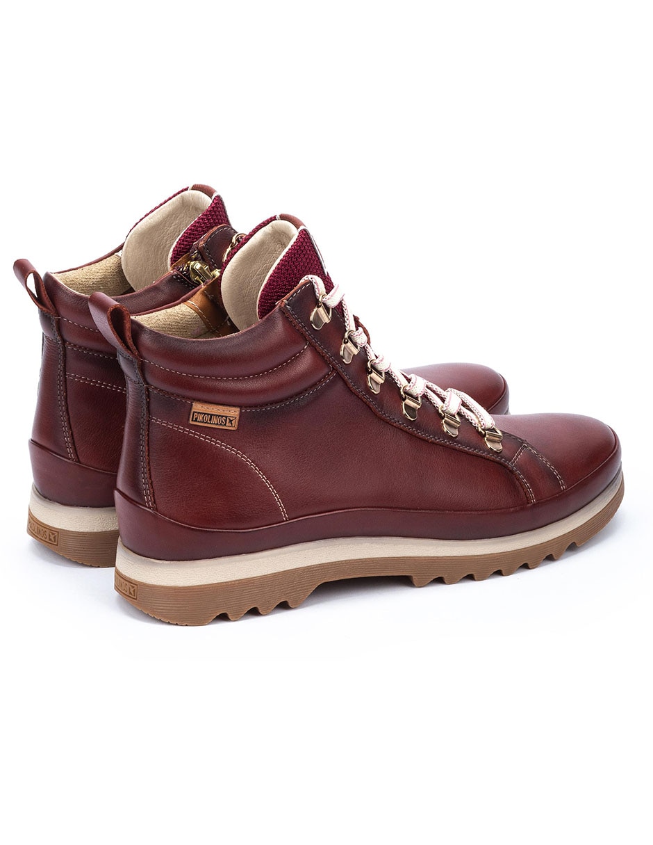 Bota arriba del tobillo Pikolinos Brandy de piel para mujer