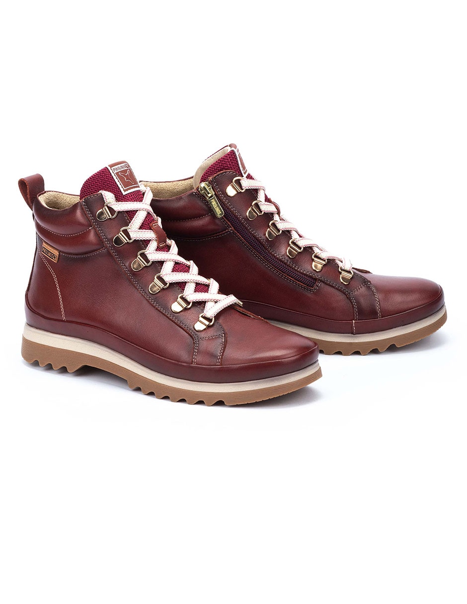 Bota arriba del tobillo Pikolinos Brandy de piel para mujer