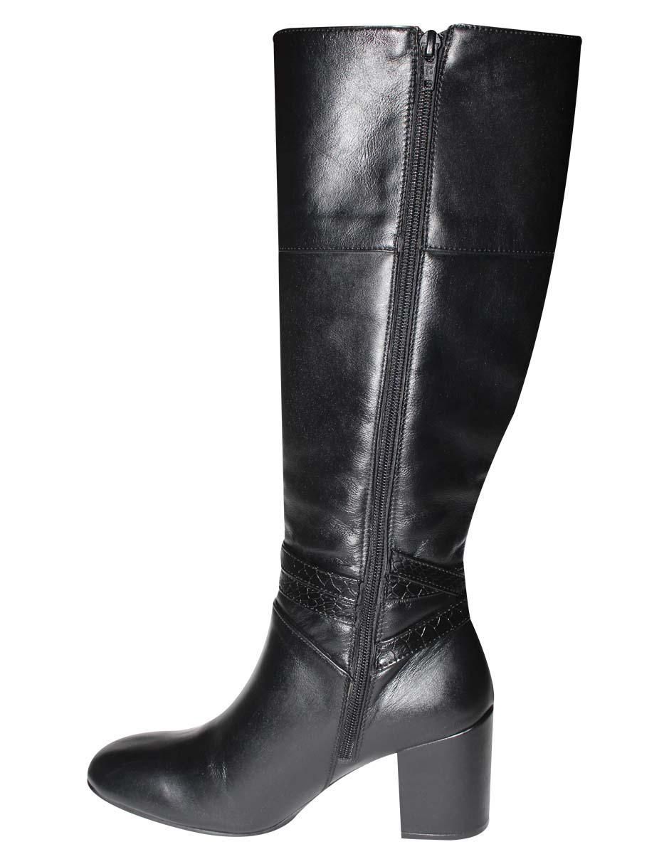 Bota abajo de la rodilla de piel para mujer 4