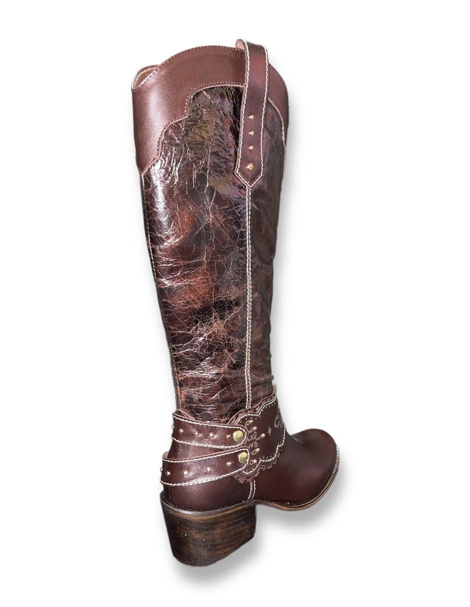 Bota abajo de la rodilla Concepto Boato de piel para mujer