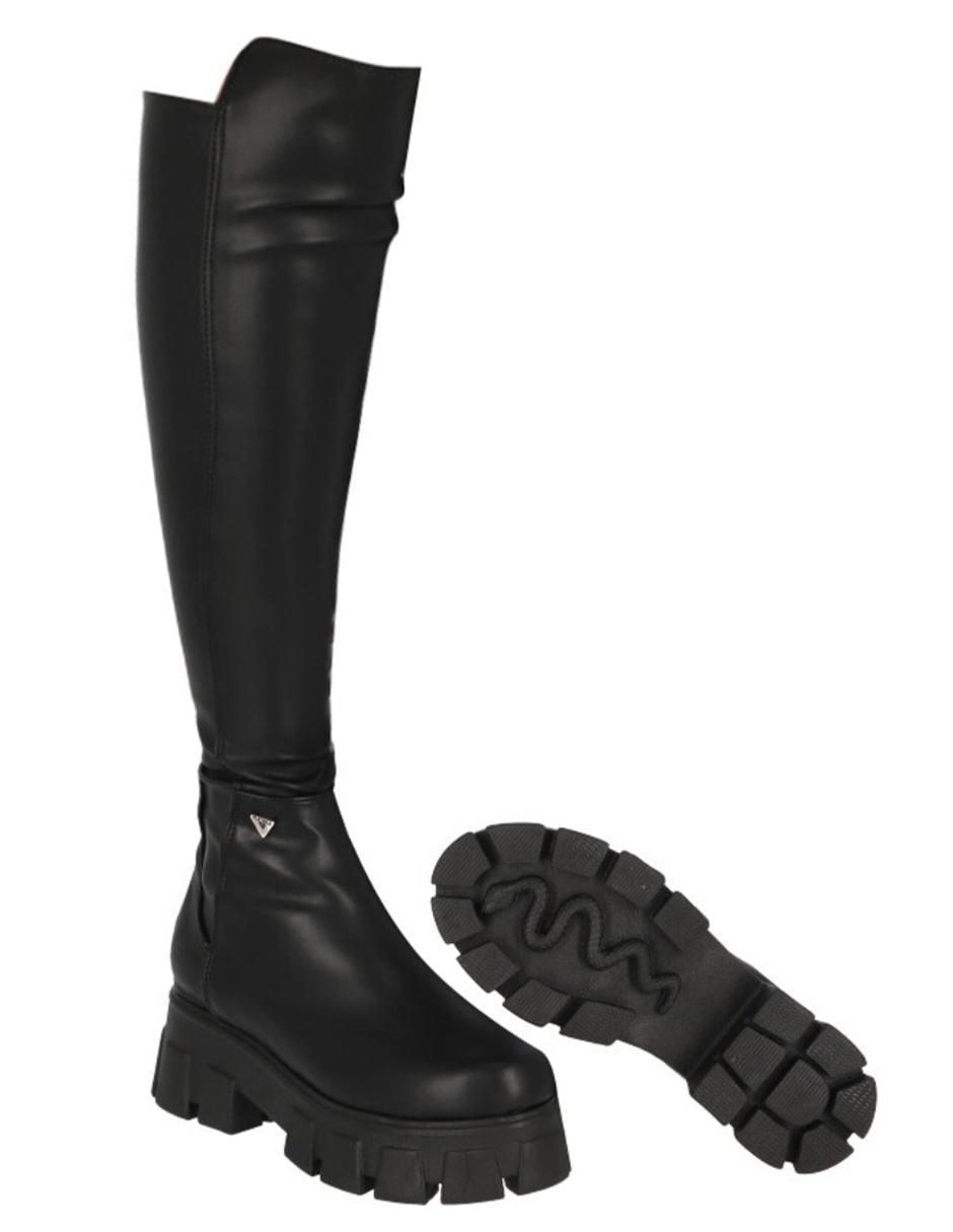 Bota media pierna de piel para mujer 5