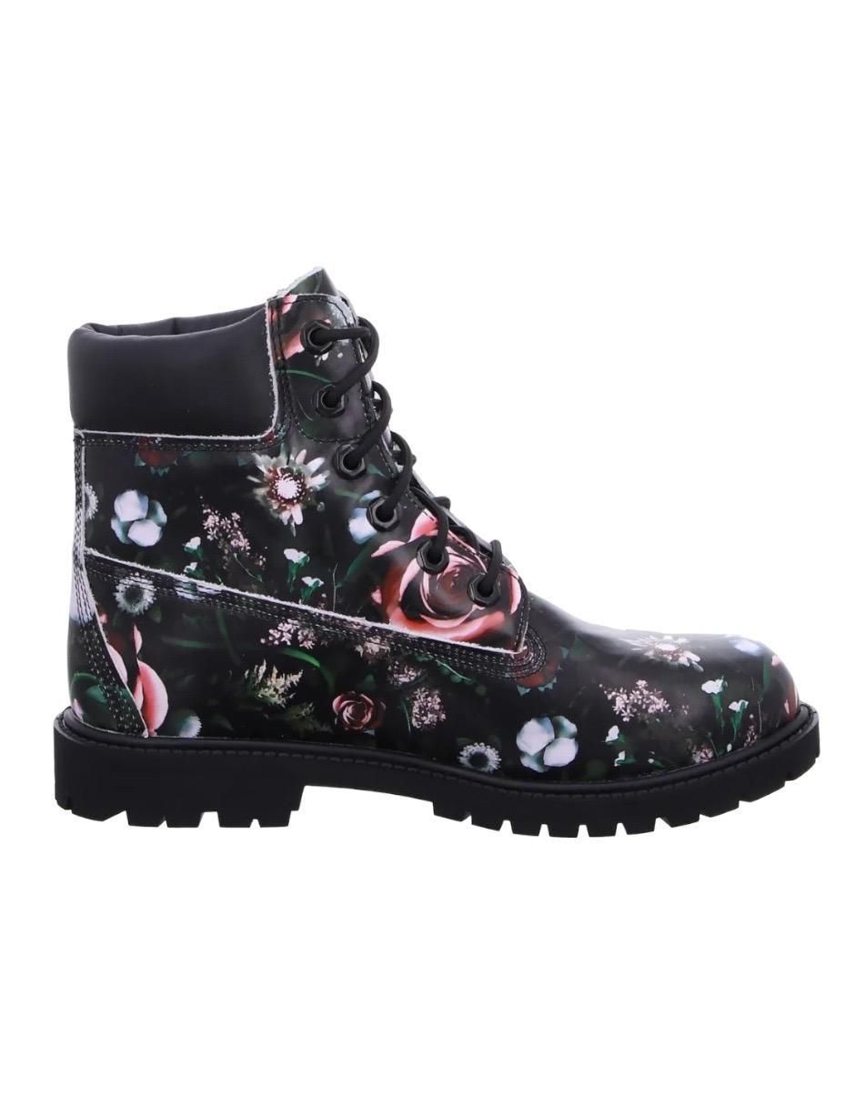 Bota abajo de la rodilla Flower de piel para mujer 3