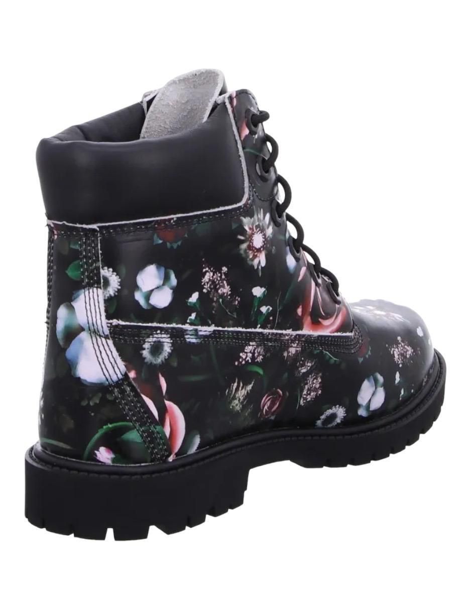 Bota abajo de la rodilla Flower de piel para mujer 4