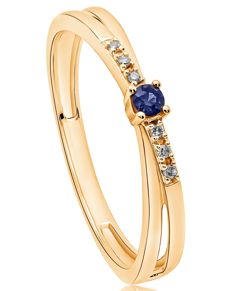 Anillo de compromiso de oro amarillo 14 k Jayda esmeralda