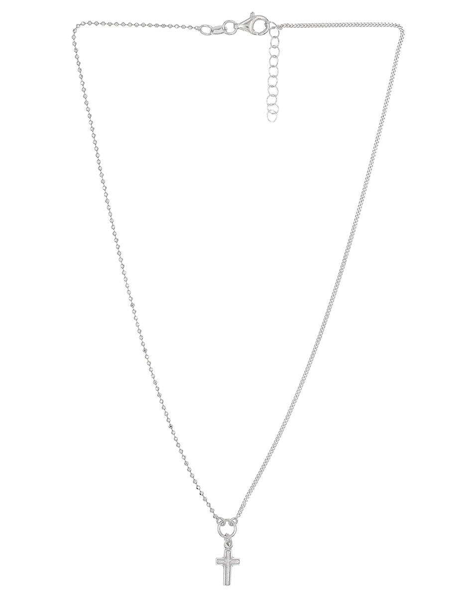 Collar de cruz Silvex Spa de plata P 925