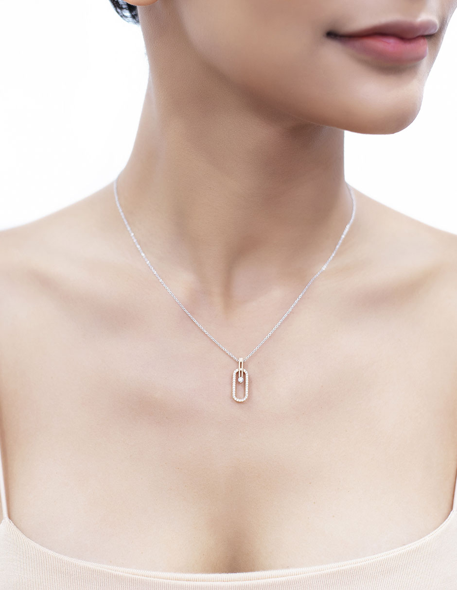 Collar de ovalado de oro 14 K
