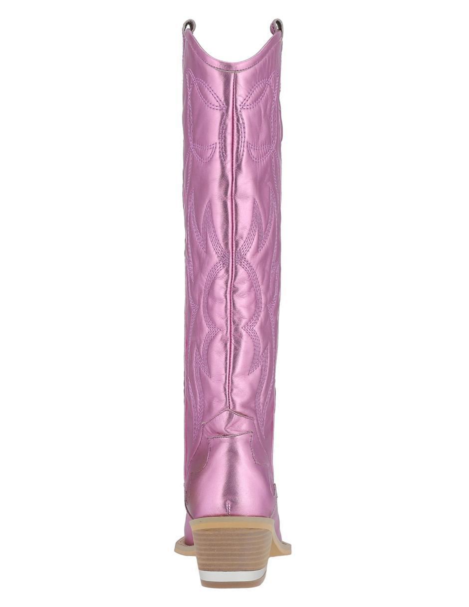 Bota abajo de la rodilla de piel para mujer 4