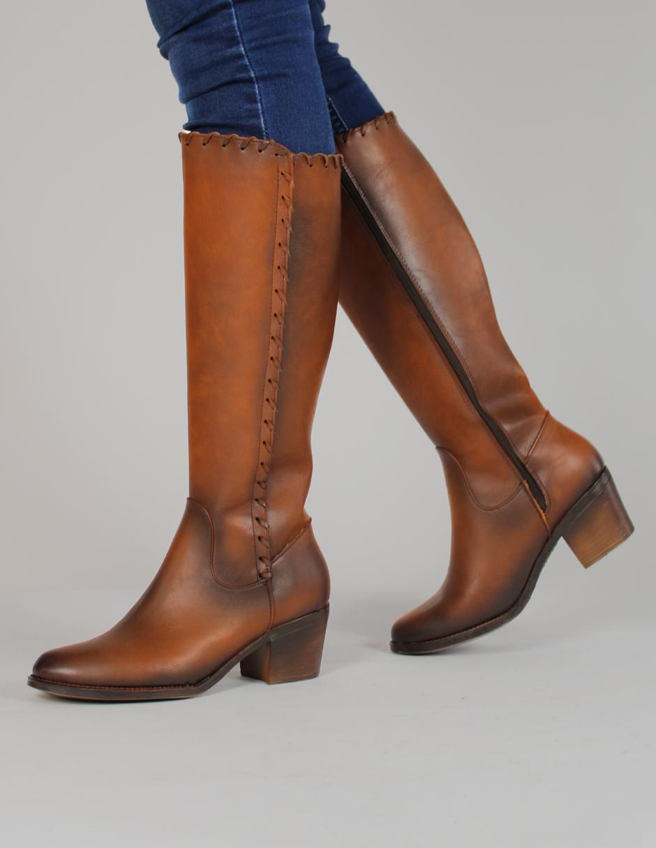 Bota abajo de la rodilla Rbcollection de piel para mujer