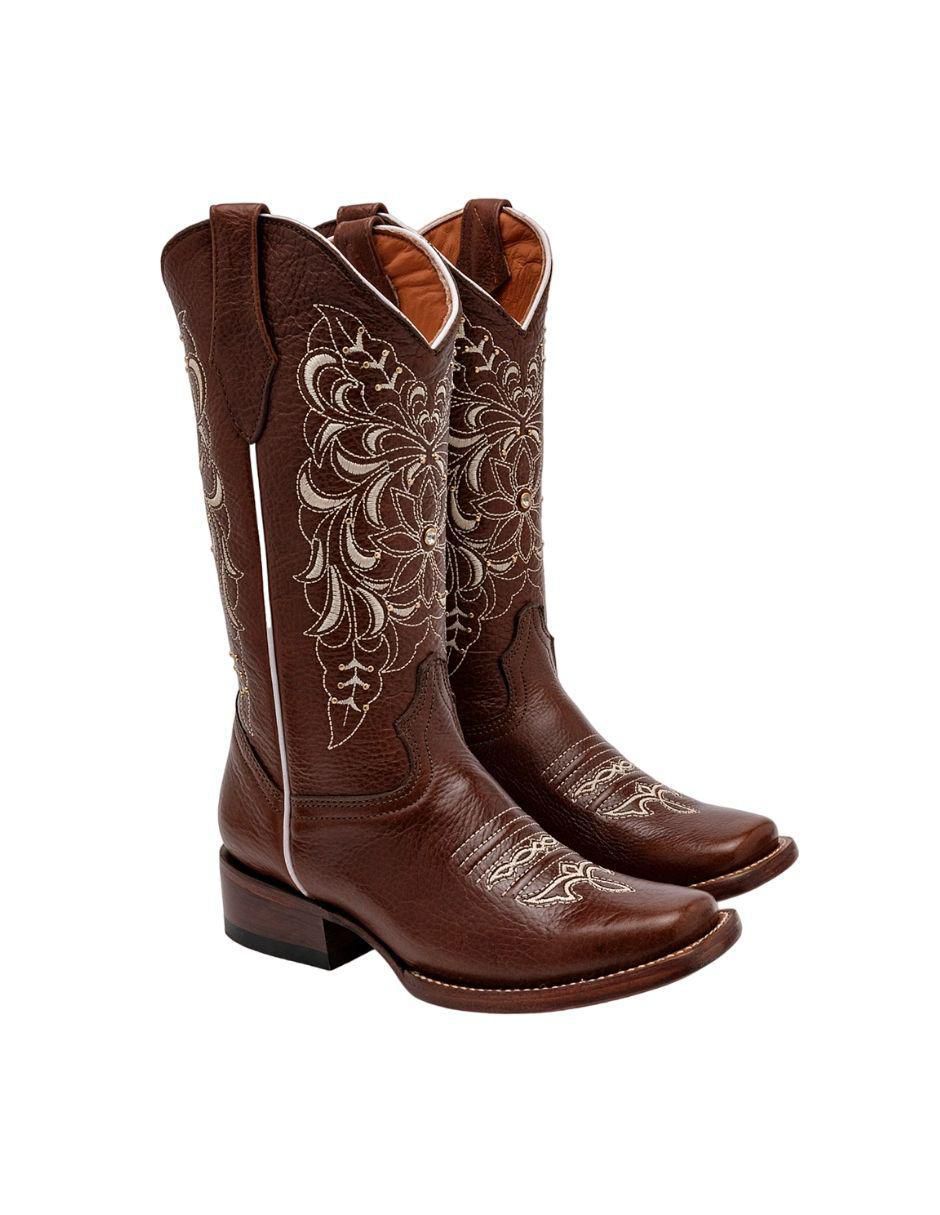 Bota media pierna de piel para mujer 3
