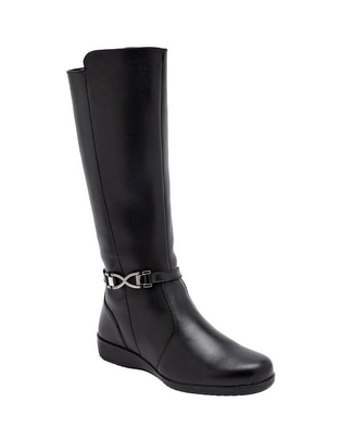 Bota abajo de la rodilla de piel para mujer