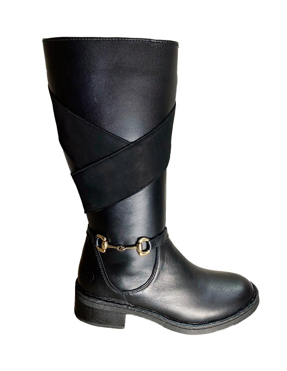 Bota arriba de la rodilla Lobo Solo de piel para mujer