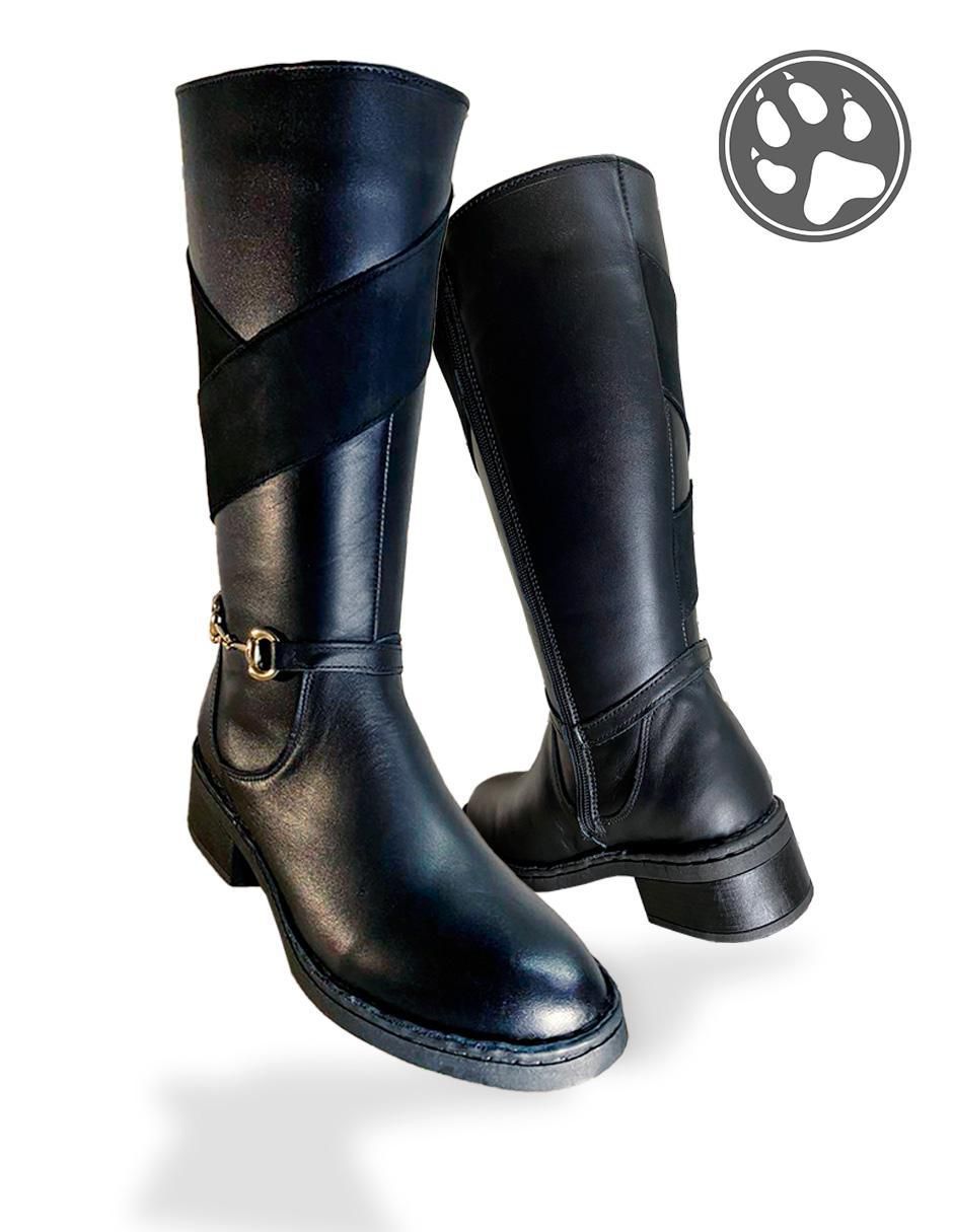 Bota arriba de la rodilla Lobo Solo de piel para mujer
