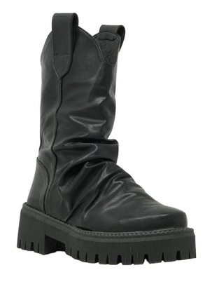 Bota arriba del tobillo Track de piel para mujer Bota arriba del tobillo Track de piel para mujer