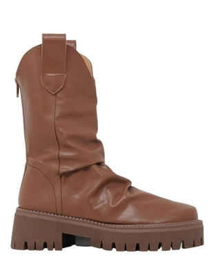 Bota arriba del tobillo Track de piel para mujer Bota arriba del tobillo Track de piel para mujer