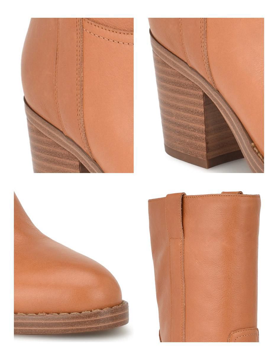 Bota arriba del tobillo de piel para mujer