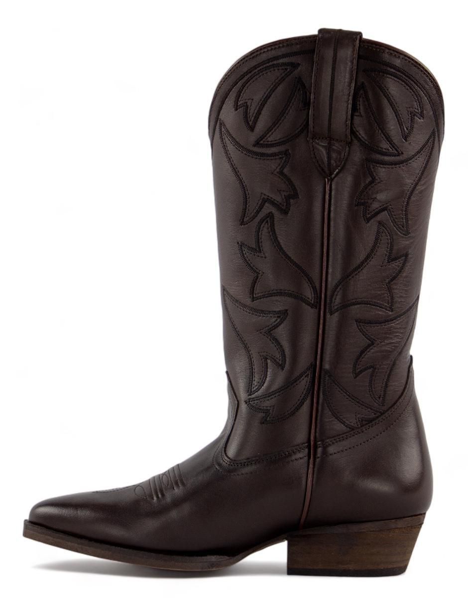 Bota cowboy abajo de la rodilla de piel para mujer 3