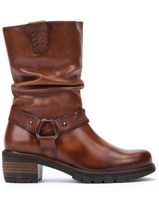 Bota media pierna de piel para mujer Bota media pierna de piel para mujer