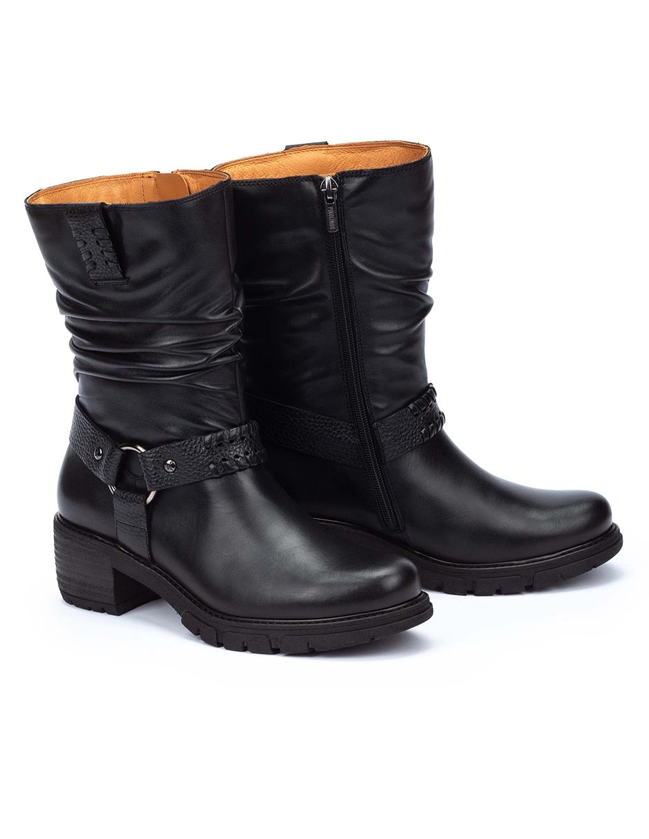Bota media pierna Pikolinos de piel para mujer