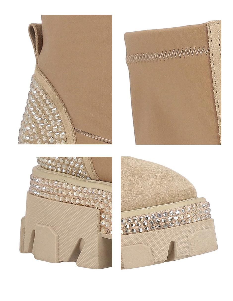 Bota arriba del tobillo de piel para mujer 5