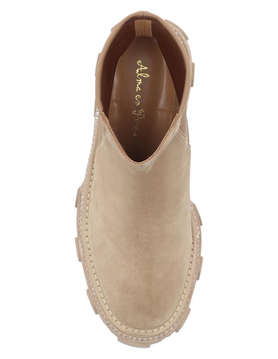 Bota arriba del tobillo de piel para mujer 4