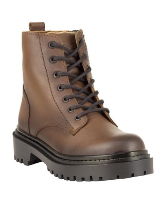 Bota arriba del tobillo de piel para mujer Bota arriba del tobillo de piel para mujer