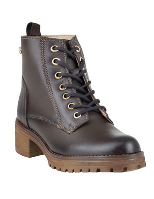 Bota arriba del tobillo de piel para mujer Bota arriba del tobillo de piel para mujer
