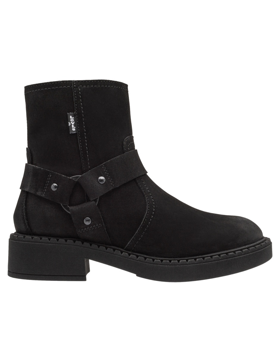Bota arriba del tobillo levis de piel para mujer