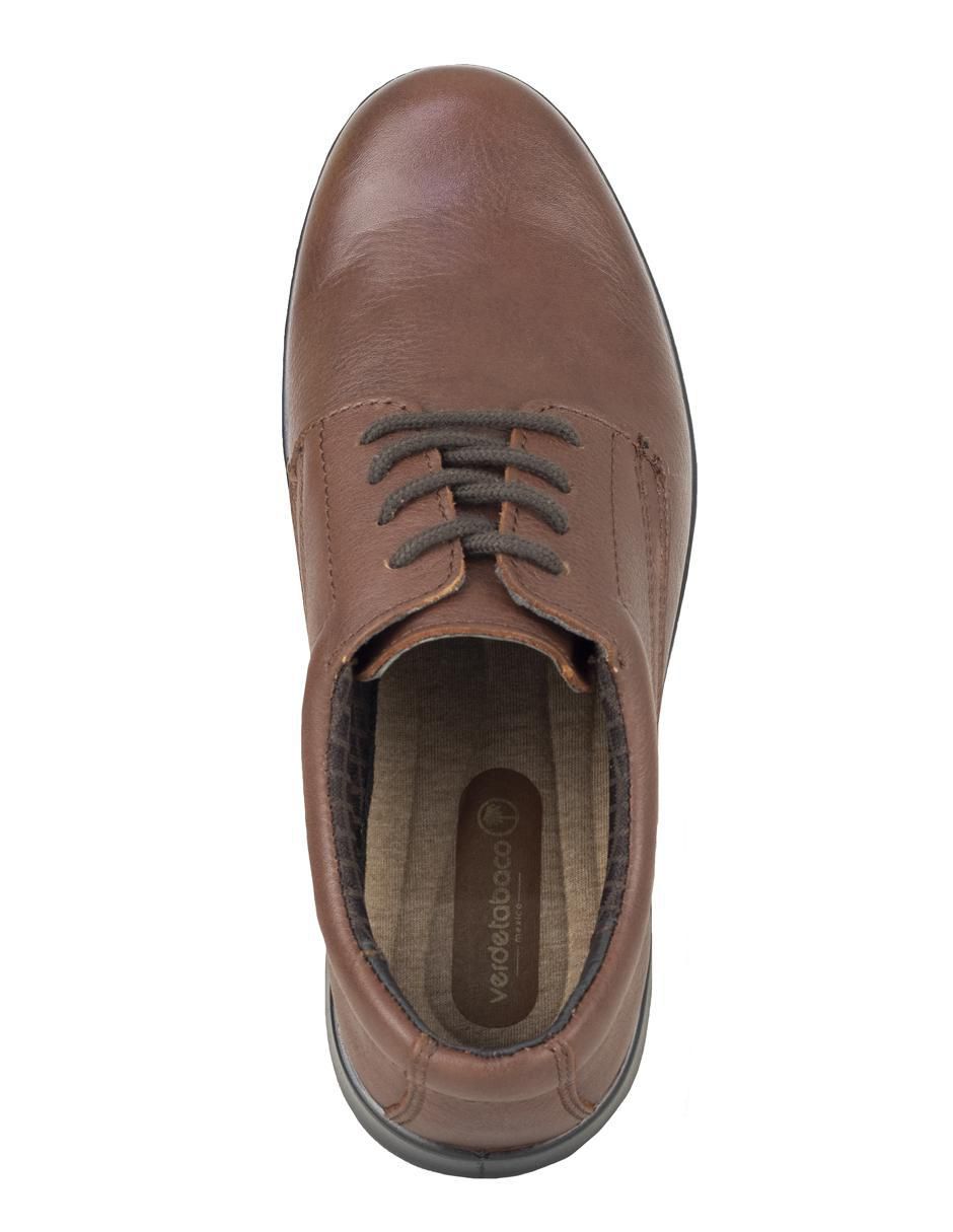 Zapato Verde Tabaco de piel para mujer