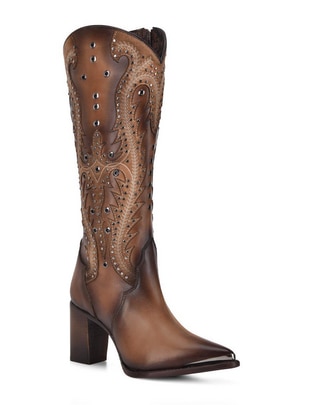 Bota cowboy abajo de la rodilla Franco de piel para mujer Bota cowboy abajo de la rodilla Franco de piel para mujer