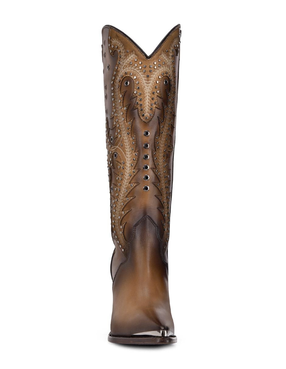 Bota cowboy abajo de la rodilla Franco de piel para mujer 3