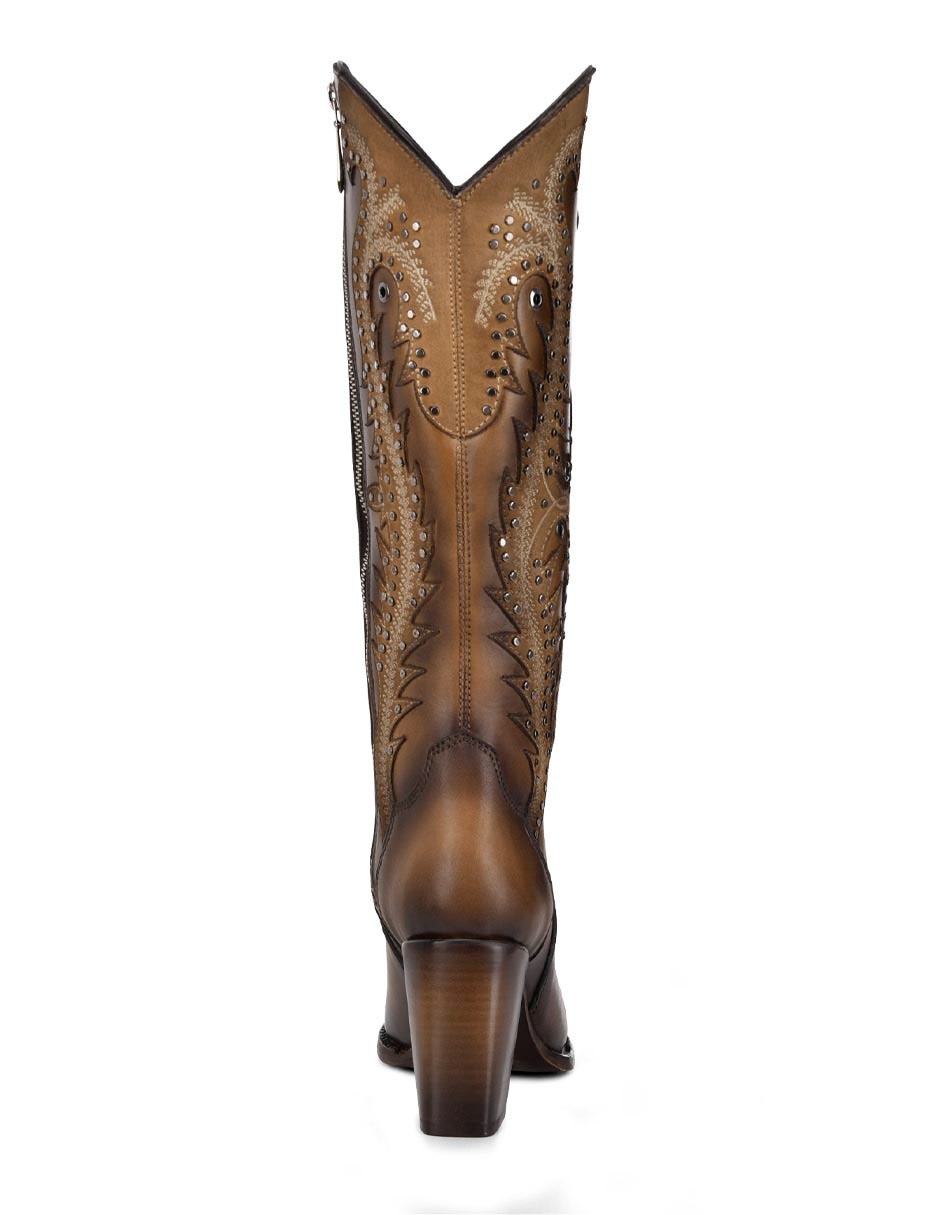 Bota cowboy abajo de la rodilla Franco de piel para mujer 5