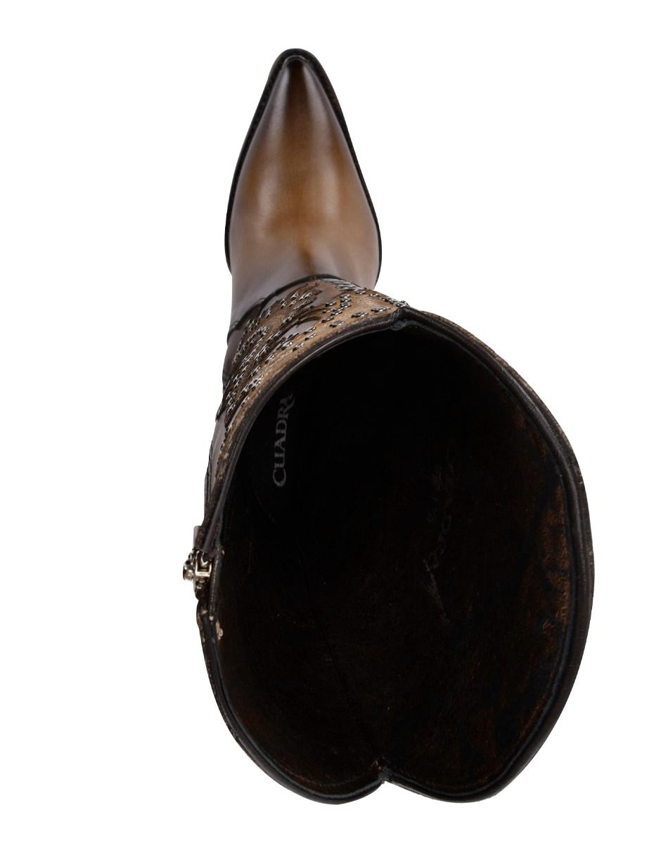 Bota cowboy abajo de la rodilla Franco de piel para mujer 6