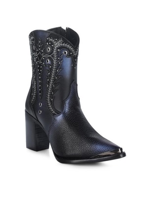 Bota cowboy arriba del tobillo Franco de piel para mujer Bota cowboy arriba del tobillo Franco de piel para mujer