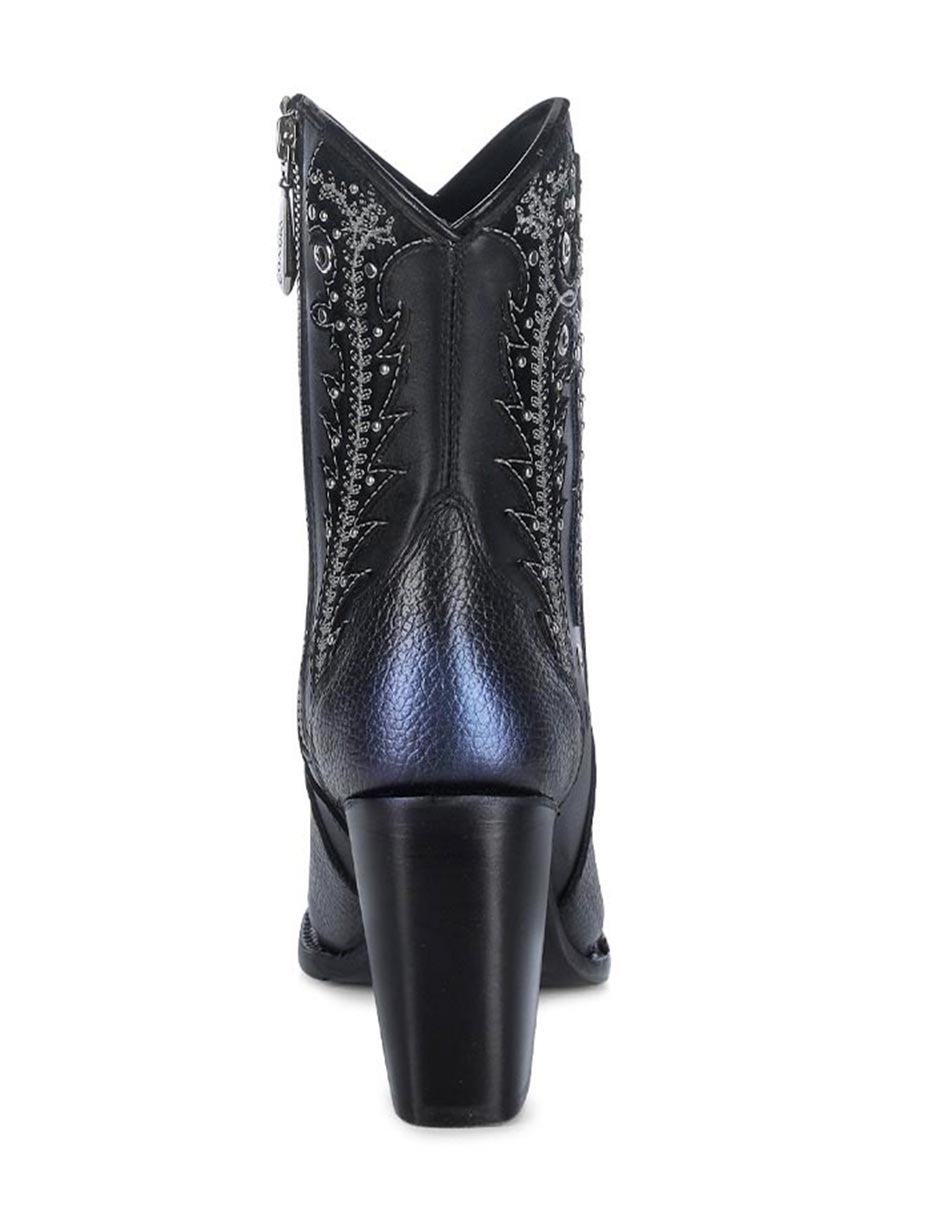 Bota cowboy arriba del tobillo Franco de piel para mujer 2