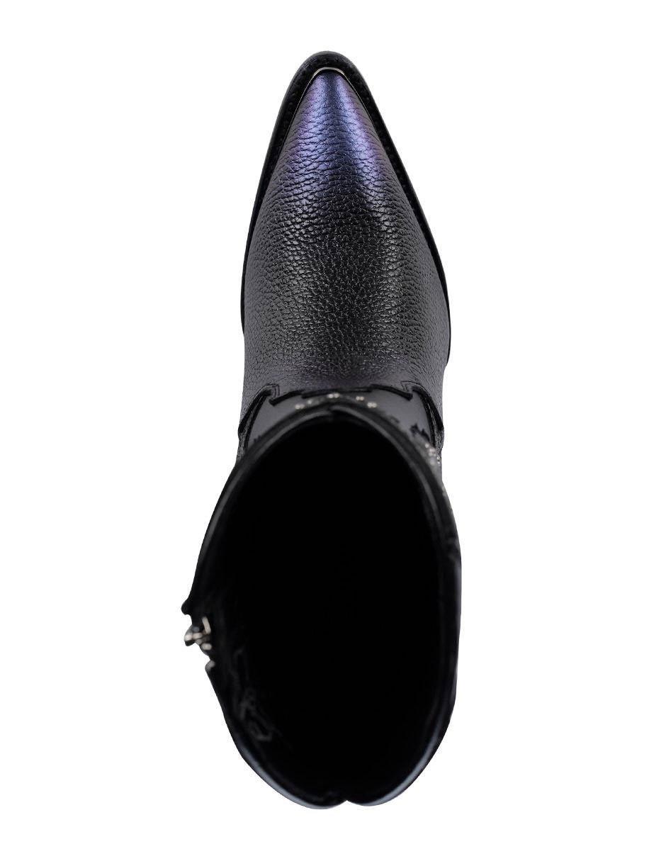 Bota cowboy arriba del tobillo Franco de piel para mujer 7
