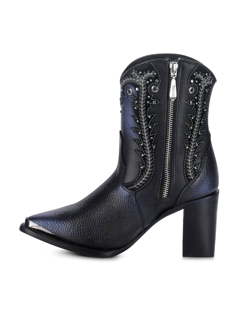 Bota cowboy arriba del tobillo Franco de piel para mujer 8