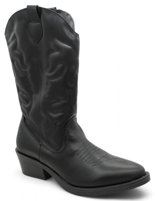 Bota media pierna de piel para mujer Bota media pierna de piel para mujer