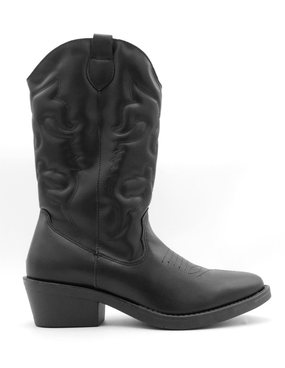 Bota media pierna Rbcollection de piel para mujer